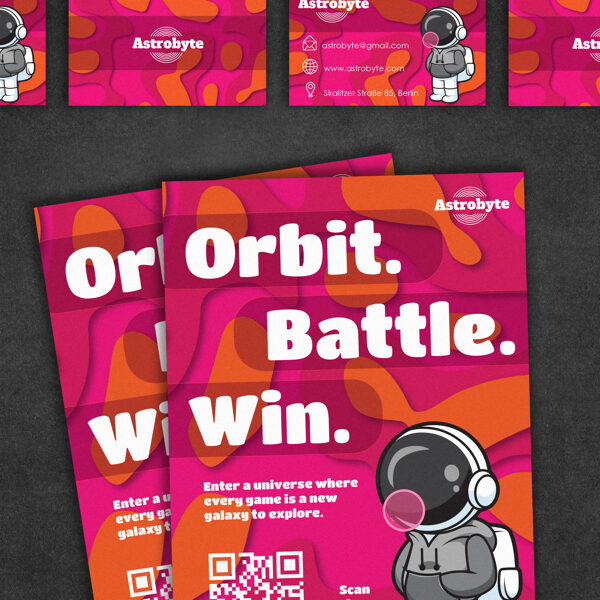 Flyers and business cards designed using Adobe Illustrator and InDesign.