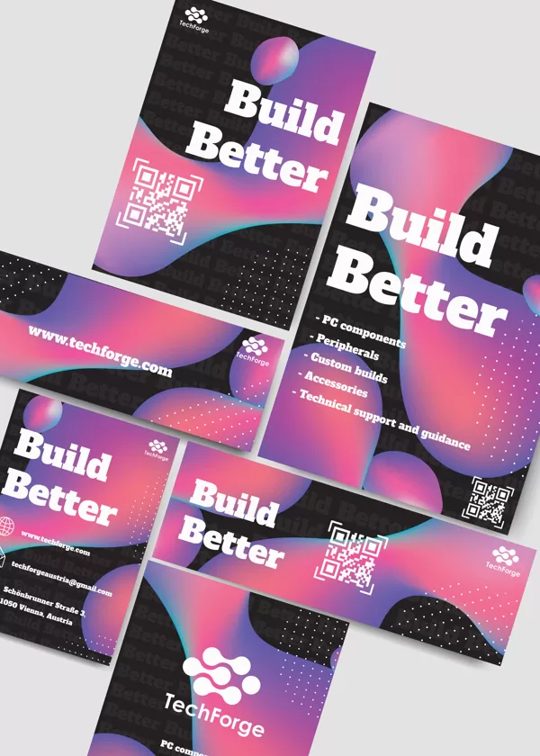 Flyers and business cards designed using Adobe Illustrator and InDesign.