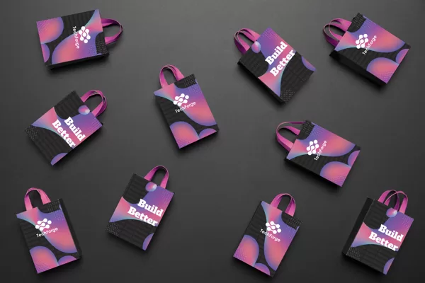 Packaging pouch design created using Adobe Illustrator and InDesign.